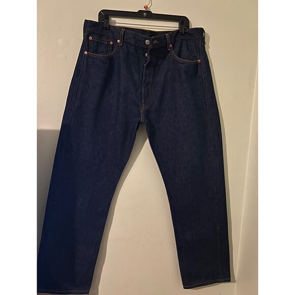 LEVIS 501XX Button Fly Raw Denim Dark Wash Straight Fit Men’s Jeans 40x32”. - Picture 1 of 15